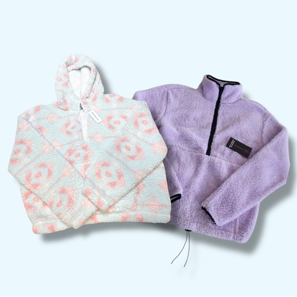 PacSun Sheree Sherpa & No Boundries Purple Sherpa half zip bundle 🩵💜💕 - Picture 2 of 10
